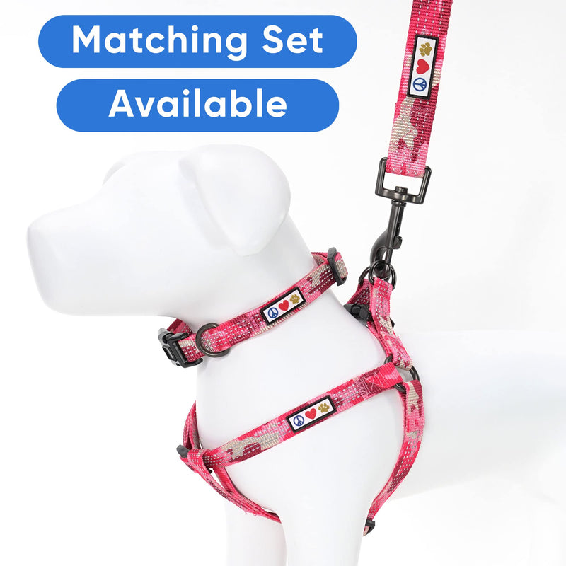 Pawtitas Reflective Dog Collar Adjustable Dog Collars for Small Dogs Puppy Collar Extra Small Dog Collar Camouflage Pink Dog Collar X-Small (Pack of 1) Pink camo - PawsPlanet Australia