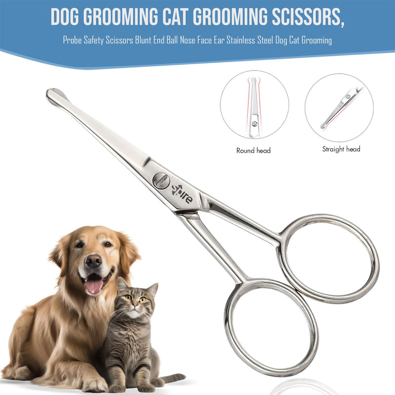 Baby Nail Scissors with Rounded Probe Tip Curved - Stainless Steel 4.5" Good for Dogs and Cats whiskers - PawsPlanet Australia