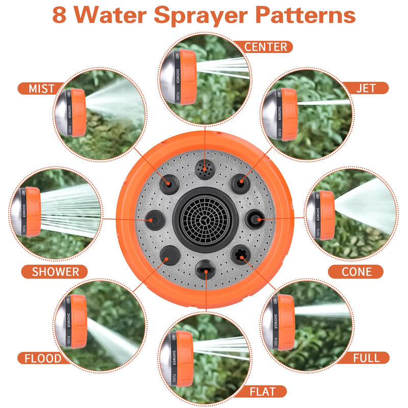 Upgrade Dog Washing Hose Attachment, 8 Way Spray Pattern Garden Hose Nozzle with Soap Dispenser, Dog Wash Supplies with 2 type Dog Bath Brush, Dog Comb and Toothbursh, Car Washing Mitt Orange US new - PawsPlanet Australia
