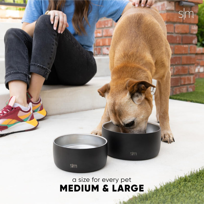 Simple Modern Stainless Steel Pet Water Bowl for Dogs & Cats | Insulated Stainless Steel Food Bowls for Dog Cat | No Tip No Slip BPA Free | Bentley Collection | Medium (4 Cups) | Sea Glass Sage -Sea Glass Sage 4 Cups - PawsPlanet Australia