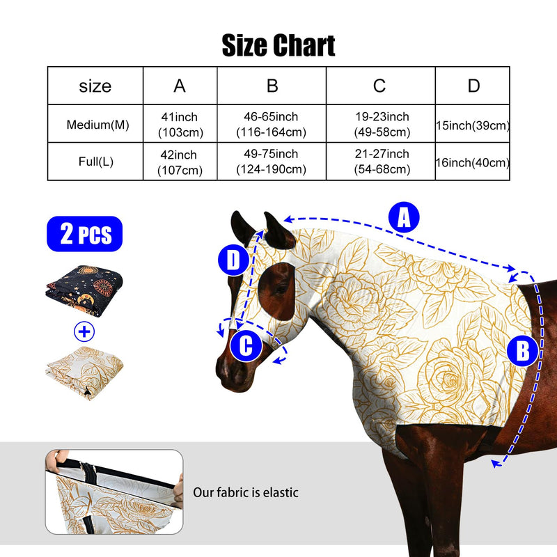 Horse Slicker Hood with Zipper of 2 Set: Snug Fit, No-Ears Design, and Extra Large Eye Holes for Face, Shoulders, Mane, Chest, and Withers - Perfect for Show-L（Orange+Flower） Orange+flower L-2Pack - PawsPlanet Australia
