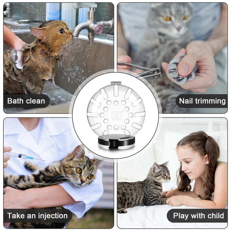 Cat Muzzle for Grooming Adjustable Hood Transparent Cats Helmet Anti Bite Muzzles Prevent from Cats Biting Scratching, Breathable Cat Bubble Muzzle for Nail Trimming Shaving and Bathing