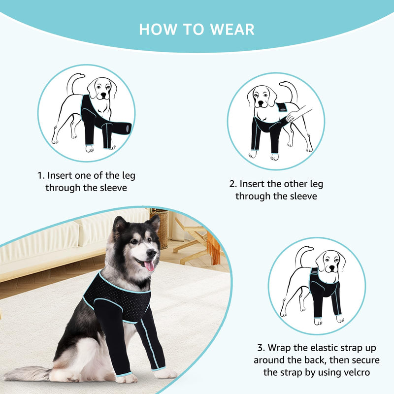 Recovery Sleeve for Dogs, Both Front Legs Protection After Surgery, Dog Leg Sleeve to Stop Licking, Bite and Keep Dry, Waterproof Abrasion Resistant Dog Recovery Sleeve (XXL) - PawsPlanet Australia