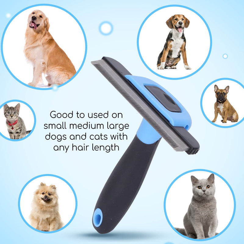 Nobleza Grooming Brush Dog Shedding Brush Professional De-Shedding Tool for Dogs and Cats, Effectively Reduces Shedding by Up to 95% for Short Medium and Long Pet Hair