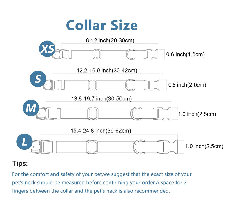 Dog Collar and Leash Set.Soft and Easy to Clean Vegan Leather with Rose Gold Metal Buckle for Small Medium Large Dogs (XS(8"-12"), Light Purple) XS(8"-12")