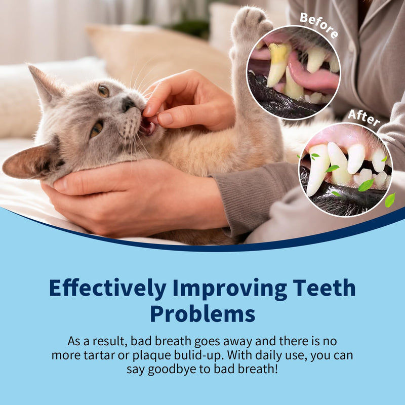 Cat Dental Care Kit – Tuna Flavor Toothpaste 1.06 oz with Toothbrush & Finger Brush | Gentle Formula, Fresh Breath & Plaque Control