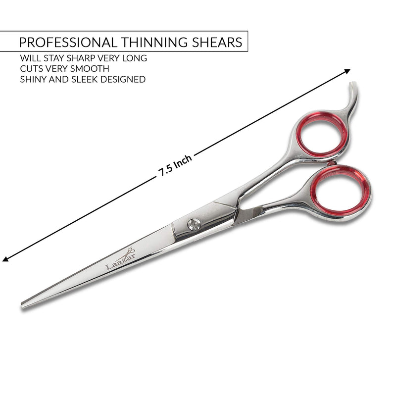 Laazar 7.5” Straight Grooming Shears for Dogs and Cats with Storage Case| Sharp Pet Groomer Scissors | Premium Stainless Steel | Hair Grooming Tools and Supplies for Pets - PawsPlanet Australia