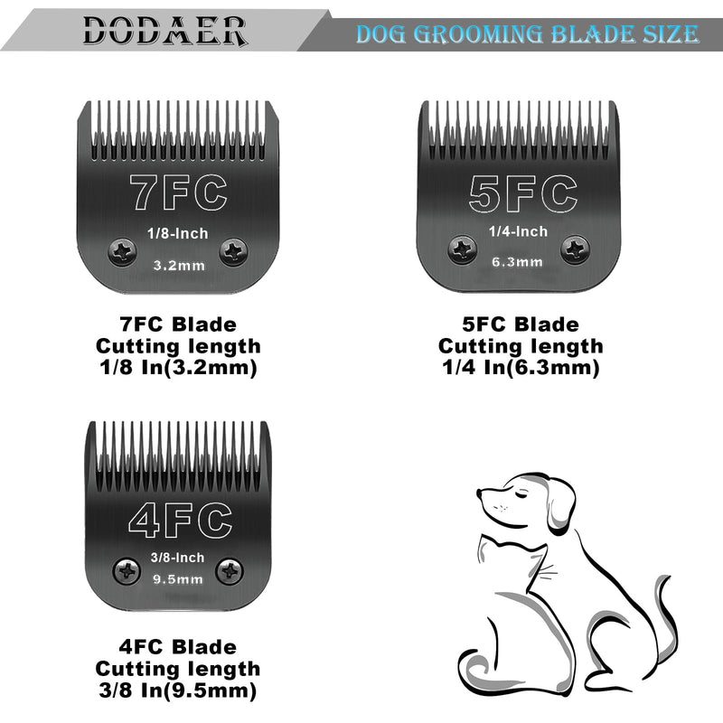 7FC+5FC+4FC Black Detachable Pet Dog Grooming Clipper Stainless Steel Blades Set,Compatible with Andis,Oster A5,Wahl KM10 Series Clippers,3 Pack 7FC+5FC+4FC - PawsPlanet Australia