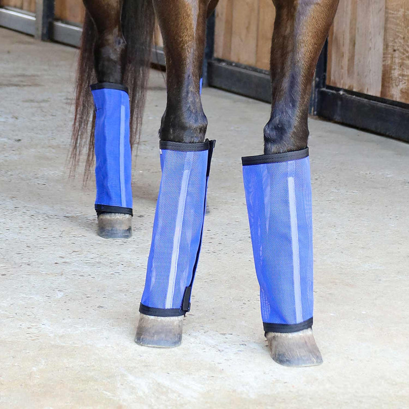 Jeffers Romper Stomper Fly Boots for Horses - Grey, Large – Breathable Mesh Leg Wraps for Insect Protection, Stable Accessories for Summer Turnout, Ride Gear, Horse Hoof & Leg Care - 4 Pack Indigo Medium - PawsPlanet Australia