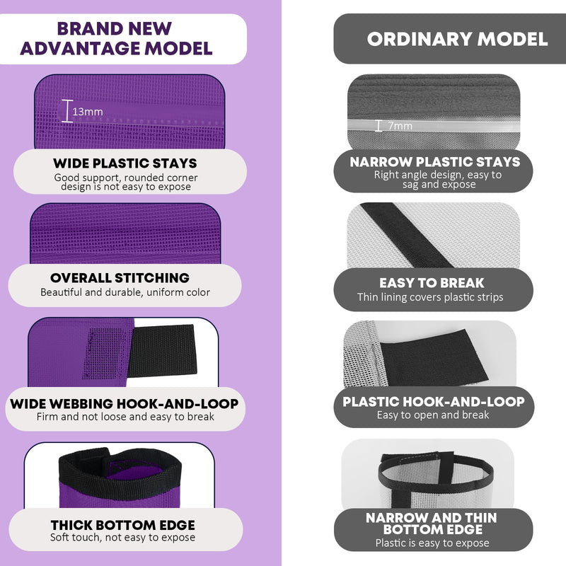 Premium 4-Pack Horse Fly Boots & Leggings Loose-Fit Fine Mesh with Stay-On Fasteners, Support Strips & Anti-Stomp Design Breathable Non-Slip Protection Leg Wrap (Large) Lavender Purple L - PawsPlanet Australia
