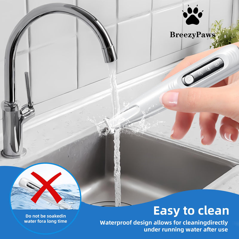 BreeyPaws Cat Clippers Dog Paw Trimmer Grooming Kit,4 in 1 Cat Shaver for matted Fur Claw Silent,Pet Shaver Trimmer for Dogs Cats Paws,2 Speed Battery Display Startup Locked USB Charge Cable (White) White - PawsPlanet Australia