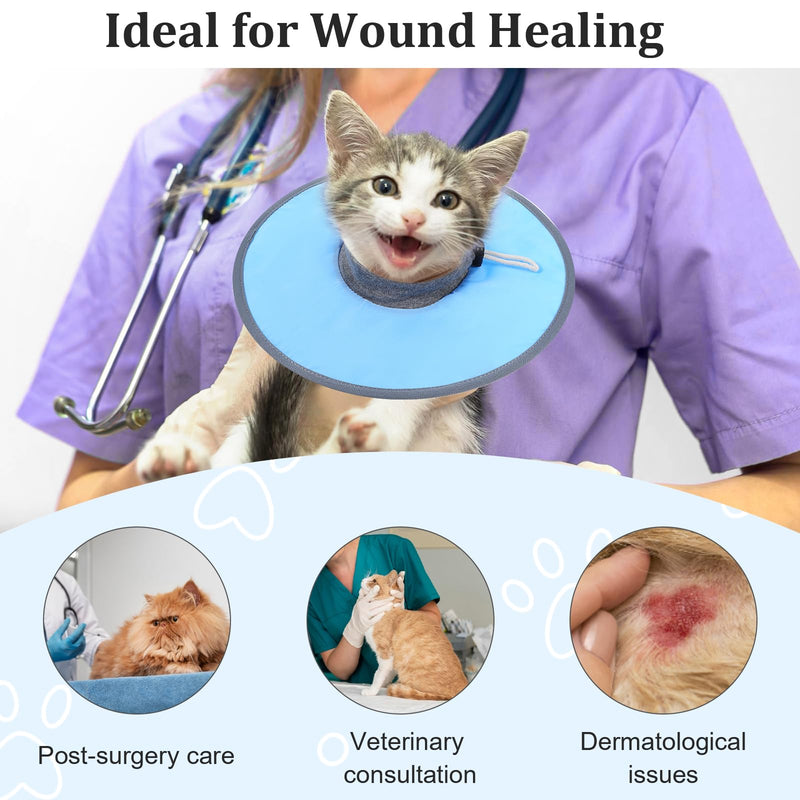 Cat Cone Collar Soft, Cat Recovery Collar to Stop Licking, Waterproof Cat Donut Collar, Adjustable Cat Collar for Cats Kittens After Surgery, Cat Surgery Collar (Light Blue) - PawsPlanet Australia
