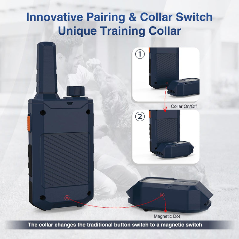 Dog Shock Collar - 4200FT Dog Training Collar with Remote for 20-140lbs Dogs, Innovative E Collar for Dogs Training with 4 Training Modes, Rechargeable Electric E-Collar for Large Dogs Blue 1 Collar - PawsPlanet Australia