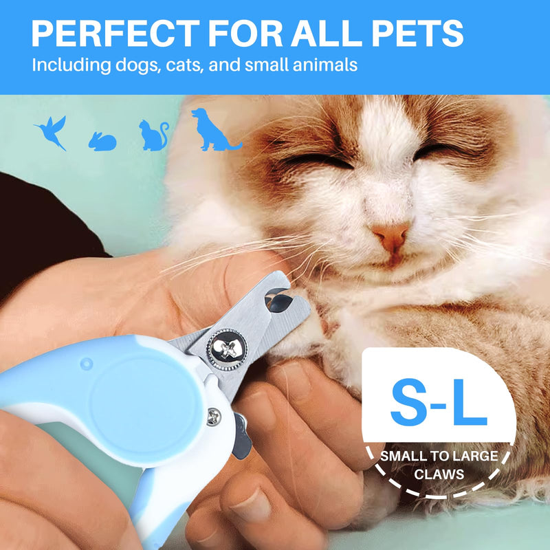 Pet Nail Clippers, Dog Nail Trimmers with Safety Guard to Avoid Excessive Cutting Nails, Dog Grooming Clippers has a Variety of Colors Suitable for Dogs, Cats and Other Pets（Blue） Blue - PawsPlanet Australia