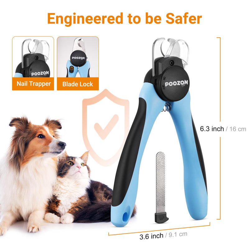 Dog Nail Clipper with Light, Illuminates Nail Clipper Kit or Bloodline for Safe, Easy Trimmers, Extra Sharp for Thick Nails, Quick Sensor, Avoid Over Cutting Toenail, for Cats & Dogs Light Blue - PawsPlanet Australia