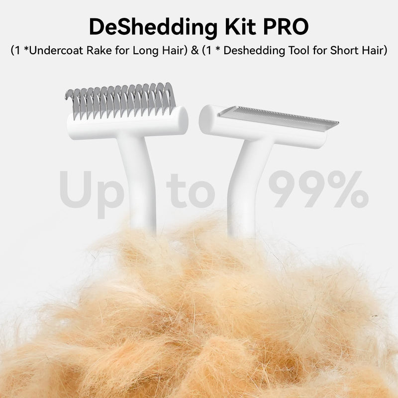 aumuca DeShedding Kit PRO for All Short Hair to All Long Hair, Reduce Shedding by Up to 99%, White - PawsPlanet Australia