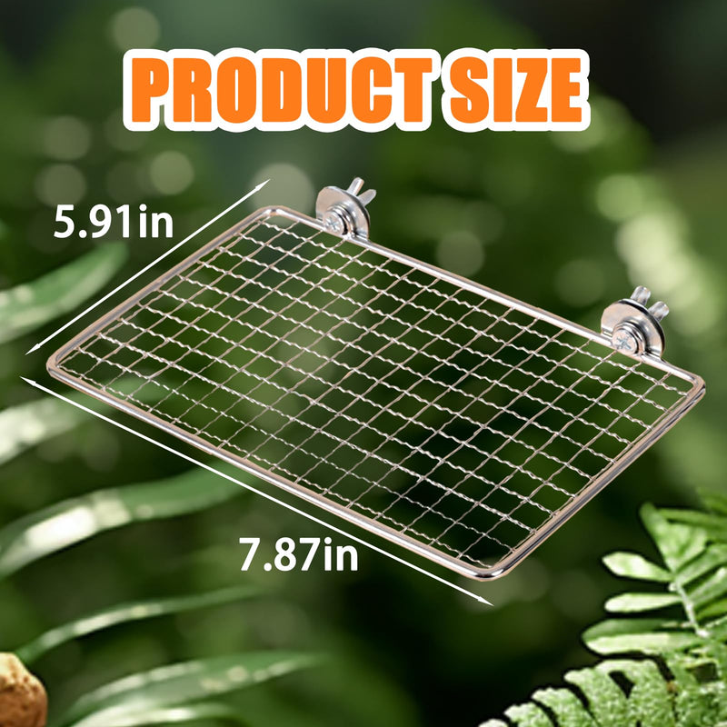 Bird Perches Platform,Stainless Steel Shelves for Bird Cage,Parrot Platform Perches for Birds-Safe Bird Shelf Stand for Cage Accessories,Suitable for Small to Large Birds(Rectangle) - PawsPlanet Australia
