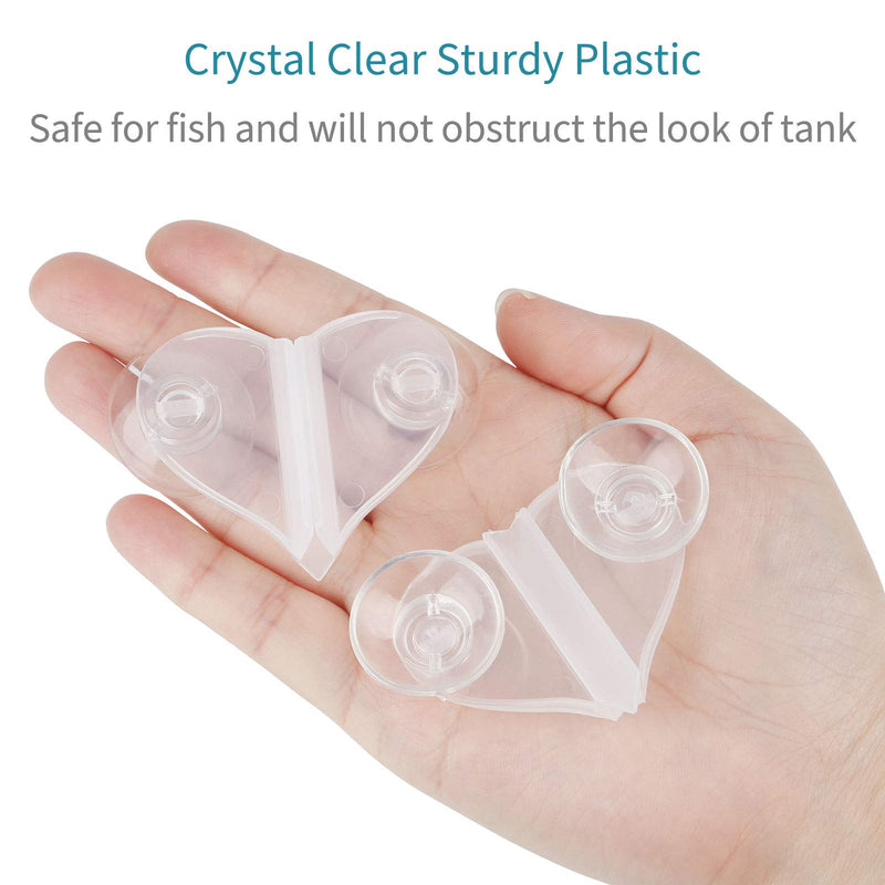 Pawfly 6 Pack Aquarium Divider Clip with Suction Cup Heart Shaped Clear Plastic Isolation Holder for Fish Tank