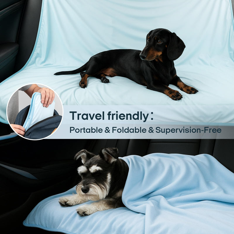 Zonli Premium Cooling Blanket for Dogs-Lightweight Fluffy Pet Throw & Bed Cover,Cooling Mat for Dogs,Cats&Puppies - Breathable,Durable Summer Blanket-Oversized 39"×55" Pet Pad, Machine Washable (Blue) Blue - PawsPlanet Australia
