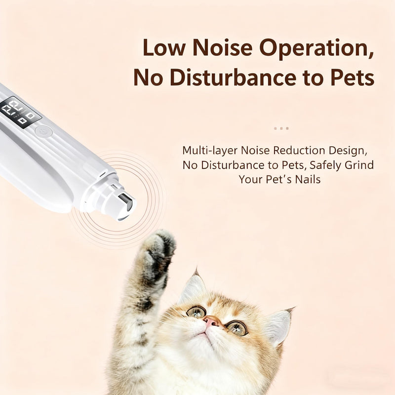 2-in-1 Dog Nail Clippers & Cat Nail Clipper with 2 LED Lights, USB Rechargeable with Smart Power Display, Low Noise Grooming Tool for Small, Medium, and Large Dog & Cat Nail Trimmer(White)