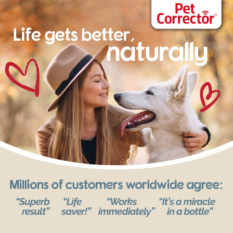 Pet Corrector Dog Trainer Twin Pack - Stops Barking, Jumping Up, Place Avoidance, Food Stealing, Dog Fights & Attacks. Help stop unwanted dog behaviour. Easy to use, safe, humane, and effective (30ml) - PawsPlanet Australia