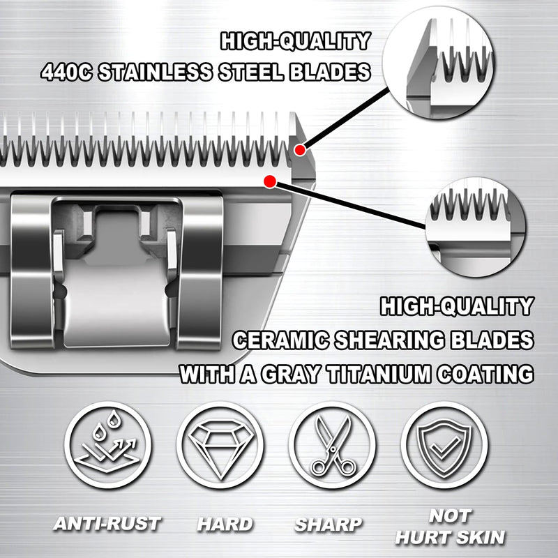 TRAH 5FW Detachable Pet Grooming Blades Dog Grooming Wide Blade Compatible with Andis Dog Clippers,Most A5, KM Series Clippers,Detachable Ceramic Blade,Size-5FW, 1/4-Inch Cut Length (6.3mm) 5FW 6.3mm