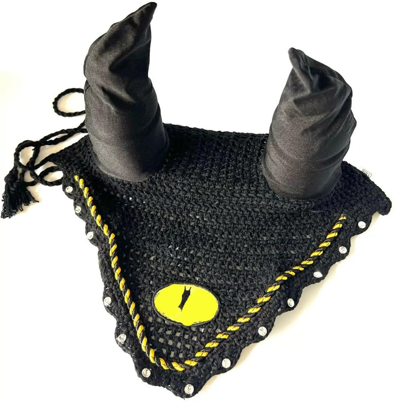 Bat Man Horse Fly Bonnet Ear Net Fly Veil Hood Mask Hand Made Crochet Cotton