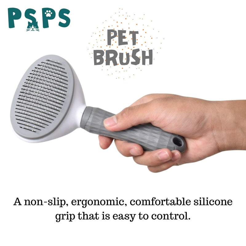 PSPS Pet Deshedding Brush, Self-Cleaning Slicker Brush for Dogs and Cats, Grooming Tool - PawsPlanet Australia