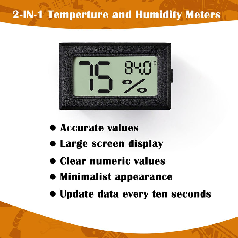 Palksky Bearded Dragon Tank Accessories, 2PCS Reptile Terrarium Thermometer and Humidity Gauge for Jumping Spider, Leopard Gecko, Hermit Crab, Gecko, Ball Python, Lizard - PawsPlanet Australia