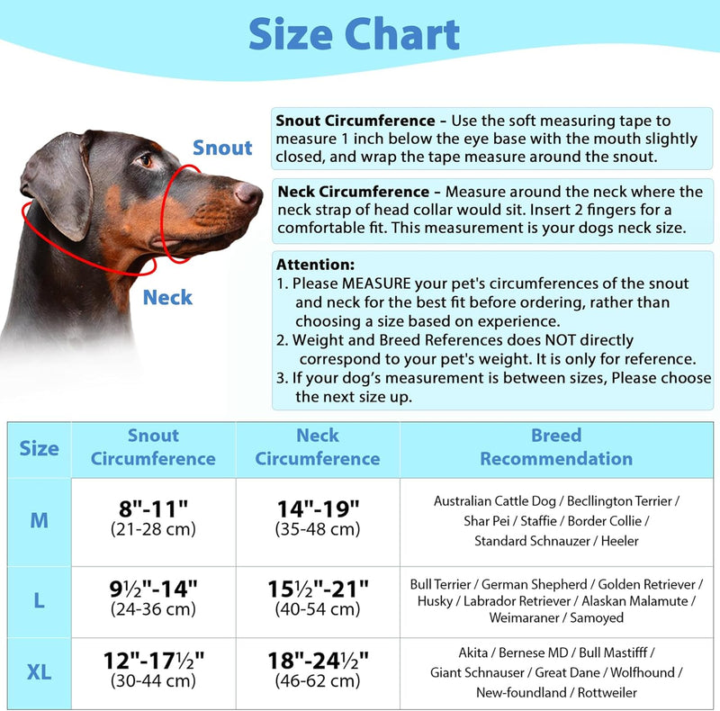 BARKLESS Dog Head Collar, No Pull Soft Head Halter with Safety Clip for Heavy Pullers, Strong Dog Training Halter Stops Pulling for Walking Medium Large Dogs XL Black - PawsPlanet Australia