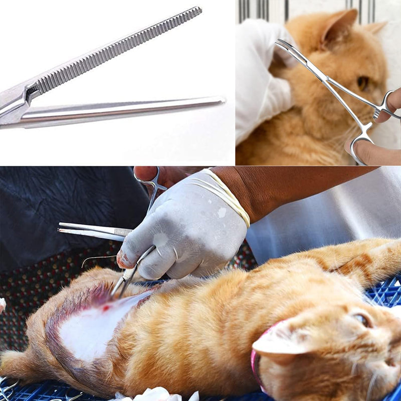1-Piece Professional Pet Grooming Forceps - Locking Ear Hair Tweezers for Precise Dog/Cat Grooming, Veterinary-Grade Stainless Steel Hemostat Tool for Safe Animal Care - PawsPlanet Australia