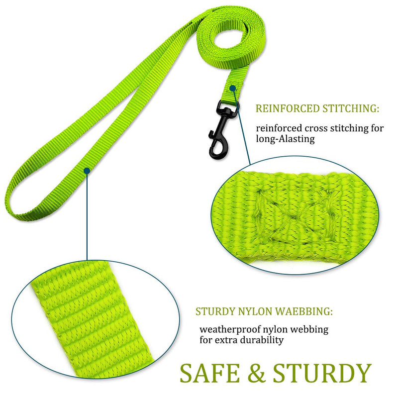 2 Pack Dog and Cat Leash With Easy to Use Collar Hook - Strong and Durable for Small and Medium Pets - Includes Collapsible Pet Bowl (Set 3-Black+Green) Set 03-Black+Green 2/3"x 5 FT - PawsPlanet Australia