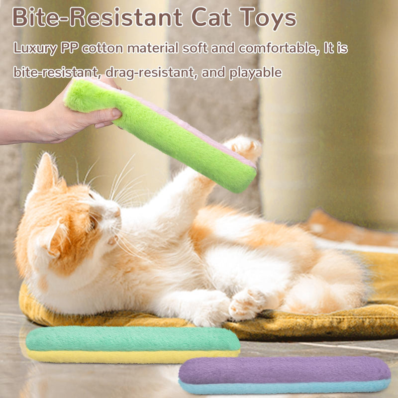 Retro Shaw Cat Toys Catnip Pillow with Refillable Catnip Toys 3 Pack,Soft and Durable Crinkle Sound Kitten Toy,Bite Resistant Interactive Cat Kicker Toy,Fuzzy Toys Promotes Kitten Kitty Exercise - PawsPlanet Australia