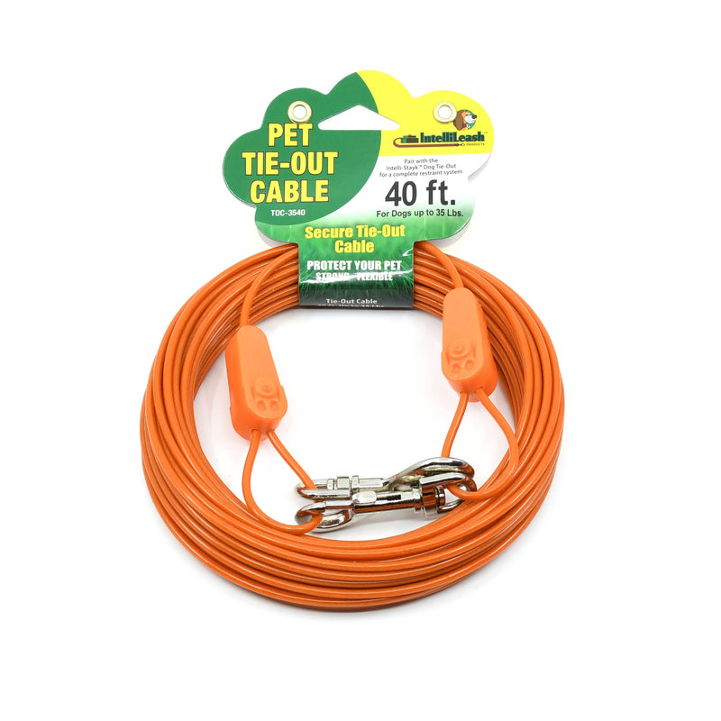 40FT Tie-Out Cables for Dogs - Strong, Safe, and Durable Dog Tie-Outs for Small Dogs up to 35 Pounds - Weather and Wear Resistant Galvanized Aircraft Cable for Outside Use 35 lb / 40 ft - PawsPlanet Australia