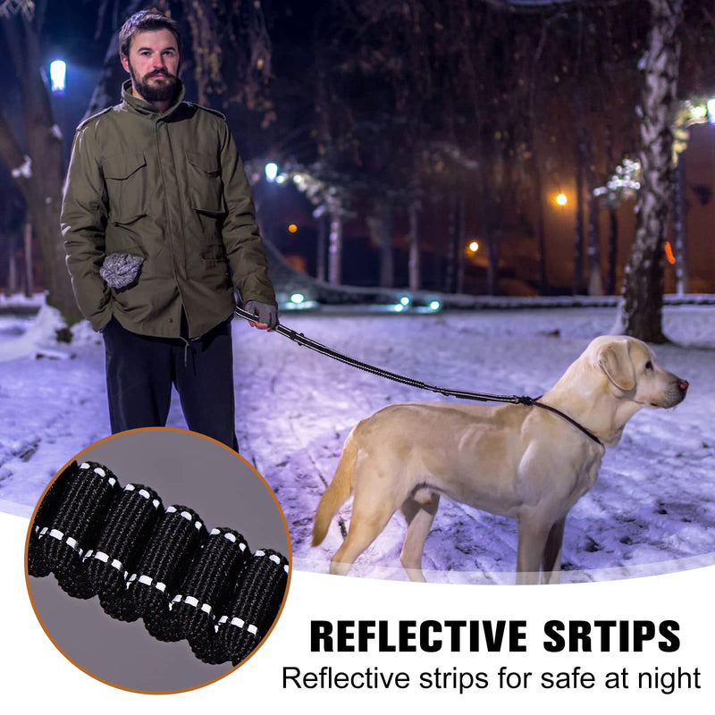 LIIIIIIKES Heavy Duty Dog Leash, Adjustable Dog Leash With Car Seat Belt, 4-6FT Power Stretch Dog Leash, Heavy Duty Tactical Load Bearing Connector Quick Release/Clamp Dog Collar, Reflective Stitching for Improved Visibility Black - PawsPlanet Australia