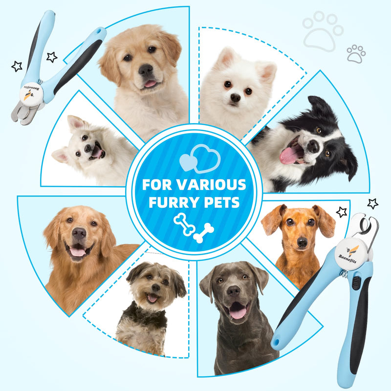 Large Dog Nail clippers with Sharp Stainless Steel Blade for Smooth Cutting, Ergonomic TPE Handle Special Baffle to Avoid Flying Nail Fragments, Hidden Nail File (Large/Medium) Large/Medium - PawsPlanet Australia