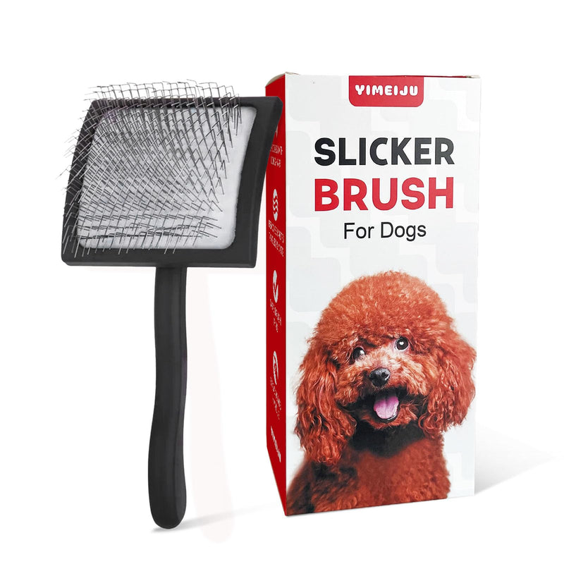 Professional Pet Slicker Brush for Long Haired Dogs&Cats Large Grooming Tool for Dematting, Detangling, Removes Loose Fur,Suitable for Doodles,Poodles,Goldendoodle, Labradoodle, Long Thick Curly Coats Black - PawsPlanet Australia