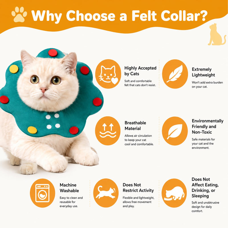 5 pcs Cat Neck Brace, Soft Protective Collar for Cats After Surgery, Adjustable Anti-Lick Collar for Wound Healing, Scratch Protection and Recovery