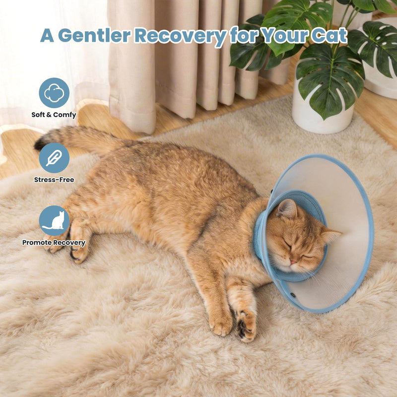 Avont Cat Recovery Suit - Kitten Onesie for Cats After Surgery Bundle with Adjustable Cat Cone Collar - M
