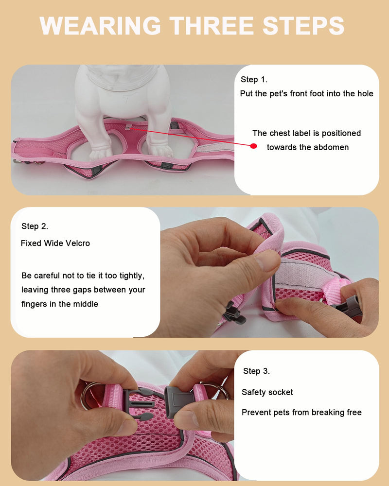 XXXS Orange Soft Mesh Dog Harness and Leash Set,No Escape Puppy Harnesses for Training Walking， Reflective Adjustable Puppy Vest for Small Medium Dogs, Cats (Orange, XXXS) - PawsPlanet Australia