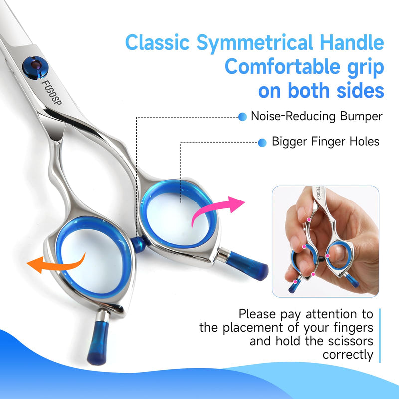 Curved Dog Grooming Scissors 7.5 in Curve Shears for Pet Dogs Cat Japan 440C 30°Arc Upward & Downward Classic Handle for Trimming Face and Paws(7.5, Curved) - PawsPlanet Australia