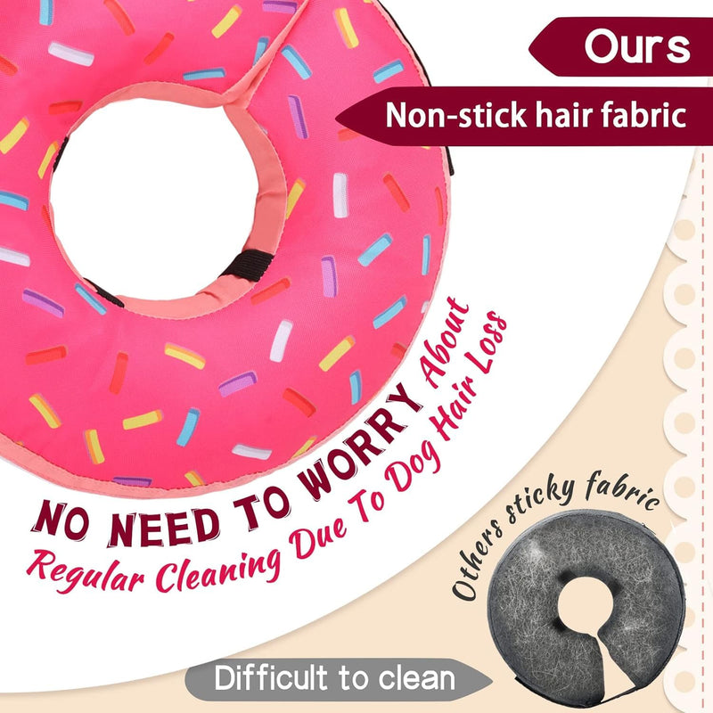 Inflatable Soft Dog Cone Collar for Small Medium Large Dogs & Cats Alternative After Surgery, Blow Up Pet Donut Neck Prevent from Biting Scratching, Comfy Adjustable Recovery Pillow Suitable for small or medium-sized dogs PINK - PawsPlanet Australia