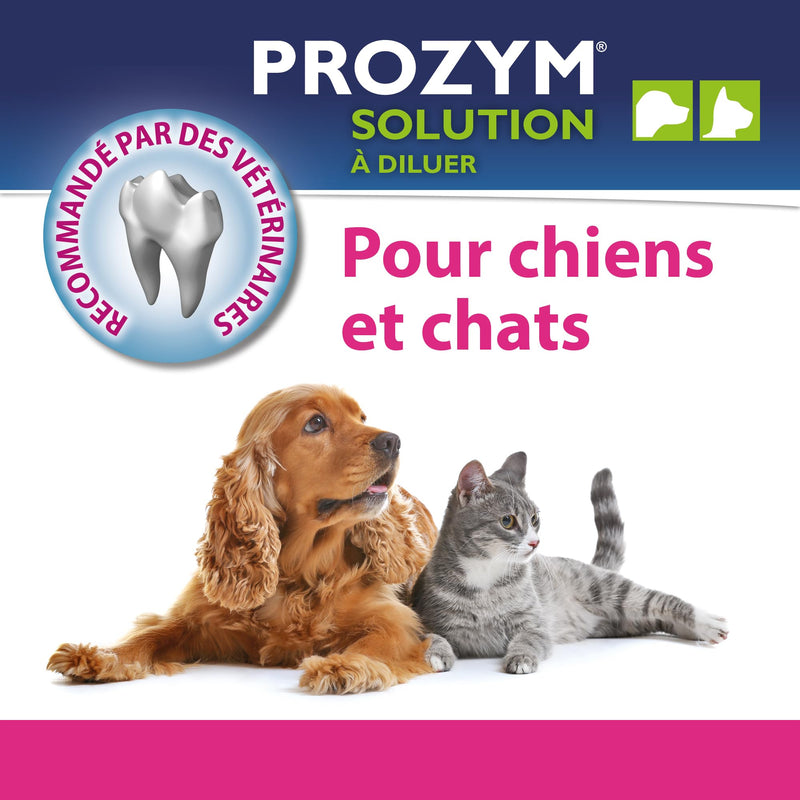 Prozym - Dental solution for dilution for dogs and cats - N°1 for veterinarians - Fresh breath - Anti-plaque - Healthy gums