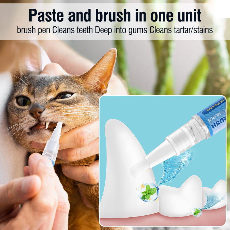 3PCS Pet Toothbrush Pen,Teeth Brightening Pen for Dog-Pet Dog/Cat Teeth Cleaning Pen for Dental Care,Dogs Cats Natural Plants Tartar Remover Tool - PawsPlanet Australia