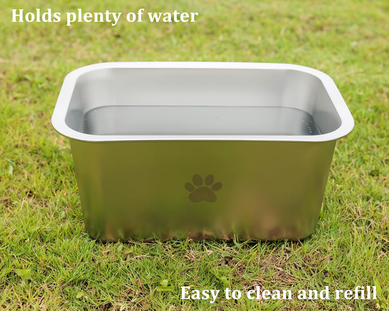 Large Stainless Steel Dog Water Bowls with Non-Slip Foot Pads, High Capacity Metal Dog Food Bowls for Extra Large, Huge and Big Giant Dogs 2.65 Gallons, Silver 2.65 Gallons/340 oz