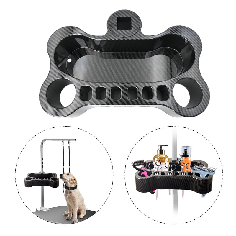 Adjustable Pet Grooming Organizer for Scissors, Brushes and Tools - Rotatable Multi-Compartment Grooming Arm Stand Bone Carbon Fiber Bone - PawsPlanet Australia