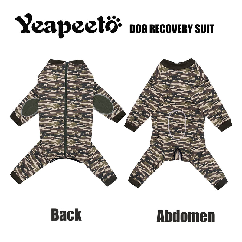 Yeapeeto Dog Onesie Surgery Recovery Suit for Large Medium Bodysuit Dogs Pajamas PJS Full Body for Shedding, Prevent Licking, Wound Protection, Cone Alternative (5XL, Camo) 5XL - PawsPlanet Australia