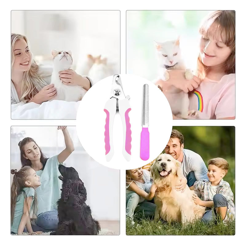Zoocozy Cat Dog Nail Clippers and Trimmers, Pet Grooming Supplies with Safety Guard, Avoid Overcutting, Cat Dog Claw Care(Pink) Pink - PawsPlanet Australia
