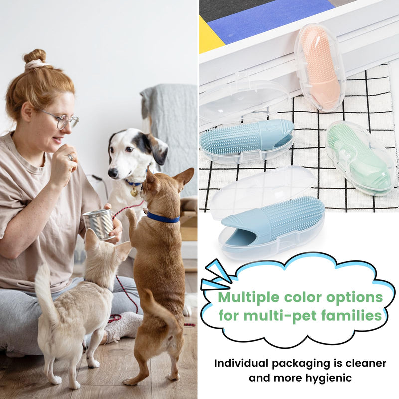 Dog Toothbrush, 4 Pack Dog Tooth Brush, 360° Cleaning Finger Toothbrush for Dogs, Food Grade Silicone Dog Finger Toothbrush Fits Most Fingers, Toothbrush for Dogs & Cats Dental Care - PawsPlanet Australia