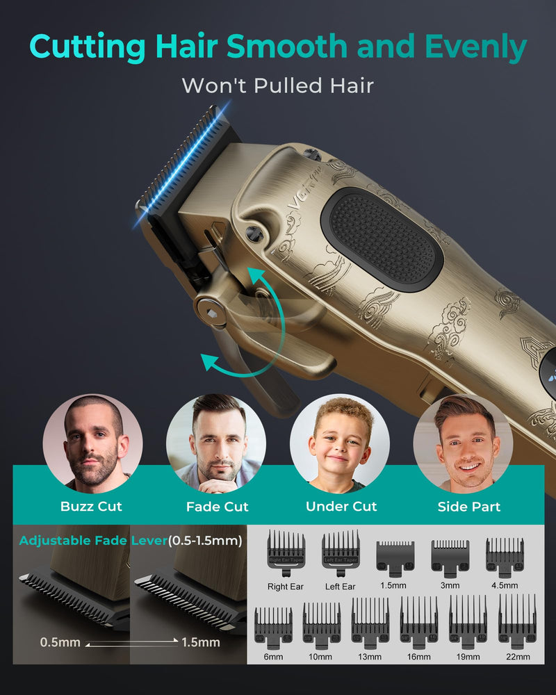 Hair Clippers for Men Professional, Cordless & Corded Barber Clippers for Hair Cutting with Package Case, Electric Grooming Kit for Home & Barber Use, LED Battery Display, Birthday Gift for Men